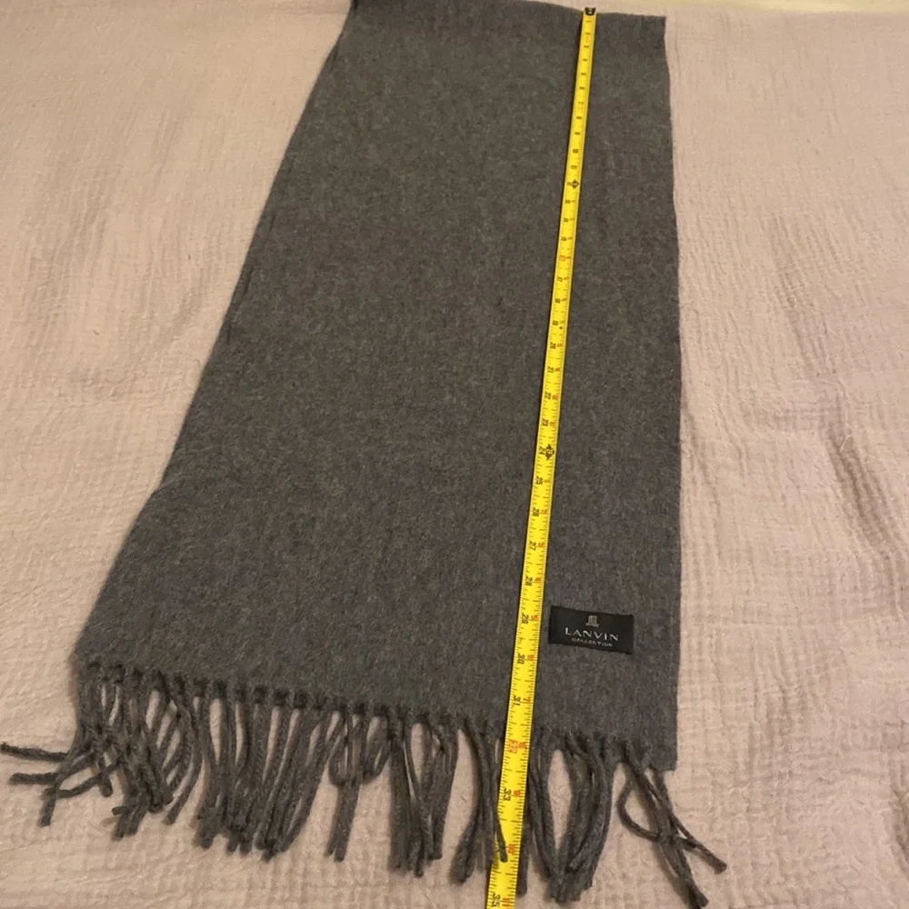 Lanvin Cashmere Charcoal Wool Men's Scarf